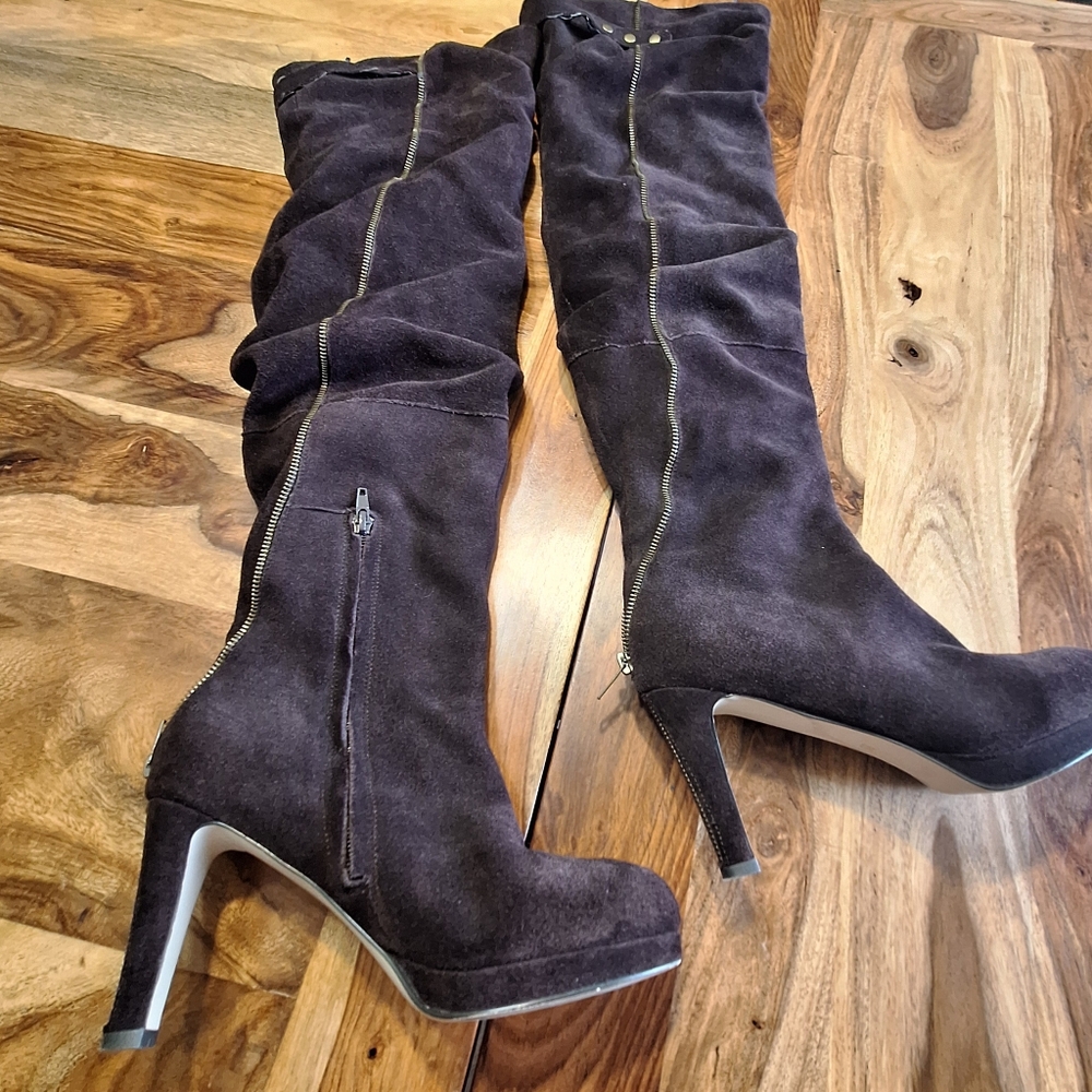 Brown over the knee boots